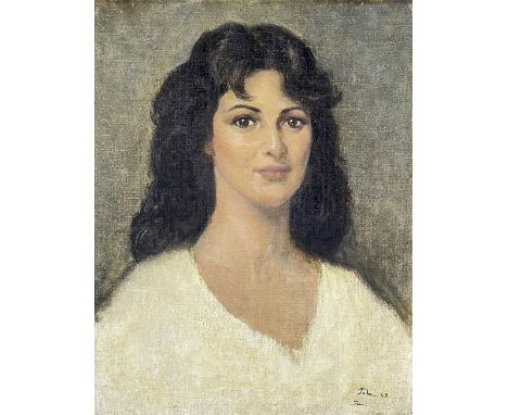 Head and shoulders portrait of a female, entitled verso 'Jean My Love', signed and dated '4945 x 35cmsprivate collection Vale