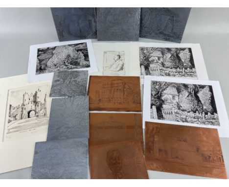 Comprising 17 incised copper / steel printing plates including 11 relating to the artist's visit to the US in the 1970s, in p