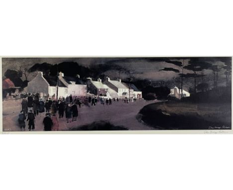 Titled 'Chapel goers-Croesgoch', signed27 x 78cmsprivate collection Denbighshire, consigned via our Colwyn Bay officeConditio
