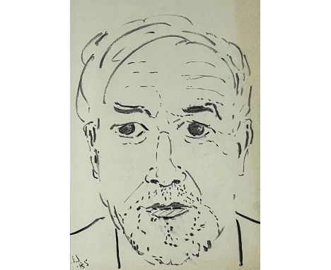 Head and shoulders self portrait, signed with initials, dated 198528 x 20cmsPlease see lot 138Condition report: Comments: fra
