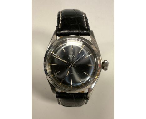 Rolex Tudor - Oyster Shock Resisting wristwatch, granite dial, block baton markers, centre seconds, 32mm stainless steel case