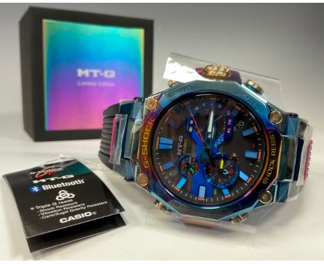 Casio - limited edition G-Shock MT-G Phoenix Rainbow wristwatch, Ref MTG-B2000PH-2AER (5636), solar quartz movement, bluetoot