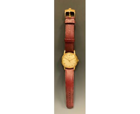 Rolex Tudor - a 1960s 9ct gold cased wristwatch, silver dial, Arabic numerals, centre seconds, manual 17 jewel manual wind mo