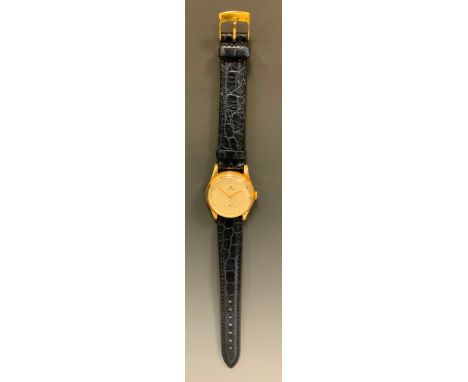 Rolex - a 1940s 9ct gold cased Precision wristwatch, silver dial, raised Arabic numerals, subsidiary seconds, gold hands, man
