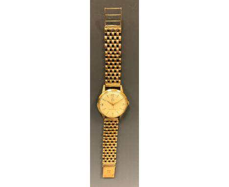 Rolex Tudor - 1950s Tudor Royal Shock Resistant 9ct gold cased wristwatch, silvered dial, Arabic numerals and block baton mar