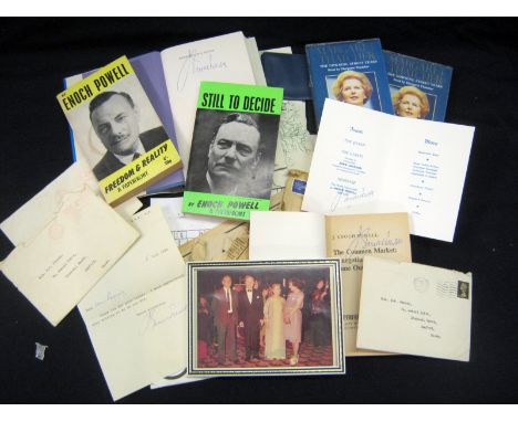 Packet of Enoch Powell (1912-1998) interest including three TLS dated 19 February 1968, 16 October 1968, 6 July 1970, ea on H