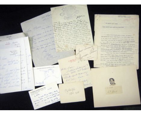 Packet collection of autograph letters including BENNY HILL (1924-1992), ALS, BOB PENDER, ALS, dated July 2 1934, content re 