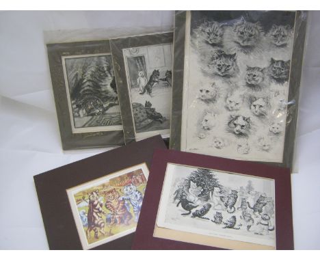 A PACKET: assorted Louis Wain Prints, mixed condition  