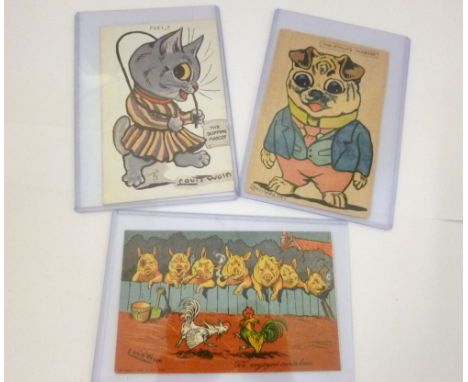 Three Louis Wain PPC: THE SKIPPING MASCOT - THE KNUT'S MASCOT - WE ENJOYED OURSELVES (3)  