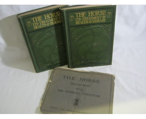 J WORTLEY AXE: THE HORSE, ITS TREATMENT IN HEALTH AND DISEASE, L, Gresham Publishing Co, 1906, 9 divisions, unif dec cl gt + 