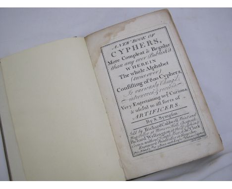 S SYMPSON: A NEW BOOK OF CYPHERS, MORE COMPLEAT AND REGULAR THAN ANY OTHER PUBLISH'D ..., L, sold by Richard Caldwell at Merc