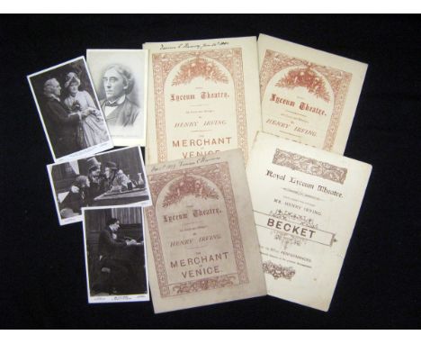 Five Royal Lyceum Theatre SIR HENRY IRVING Programmes: THE MERCHANT OF VENICE (2) [1879] and 1880, ROMEO AND JULIET 1882, THE