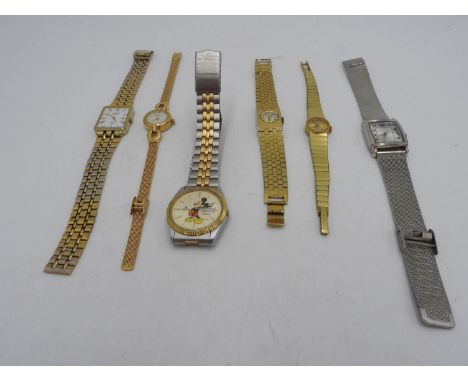 TWO ROTARY WRIST WATCHES AND FOUR FASHION WRIST WATCHES 