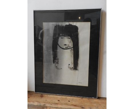 CHARLES GASSNER (1915-1977) PORTRAIT OF A NUDE print, signed Gassner, framed&nbsp; 75cm high, 53cm wide 
