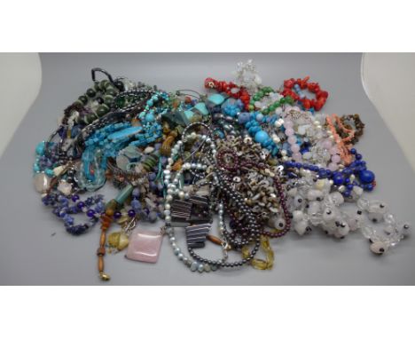 Gemstone jewellery including turquoise, coral, garnet, etc. 