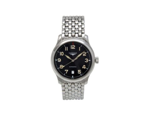 A LONGINES MEN’S AUTOMATIC STAINLESS STEEL BRACELET WATCH. AVIGATION SPECIAL SERIES.  Brand: Longines Model: Avigation Specia