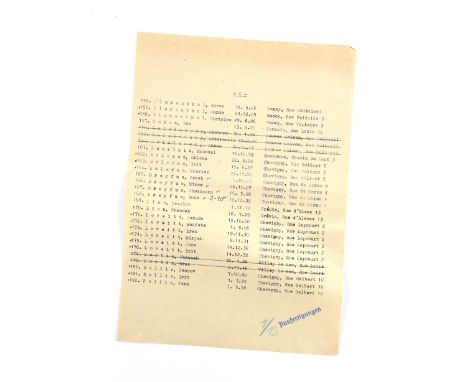 Inglourious Basterds Col. Hans Landa (Christoph Waltz) screen used, hero, German paperwork. 21 x 29 cm.Provenance: With certi