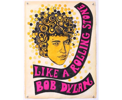 Bob Dylan 'Like a Rolling Stone' - Original hand painted artwork by John Judkins, signed, flat, 56 x 76 cm.  Background: I Wa