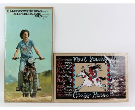 Six promotional music posters including Neil Young and Crazy Horse x 2 one limited edition by Mike King, Bob Dylan Live at Th