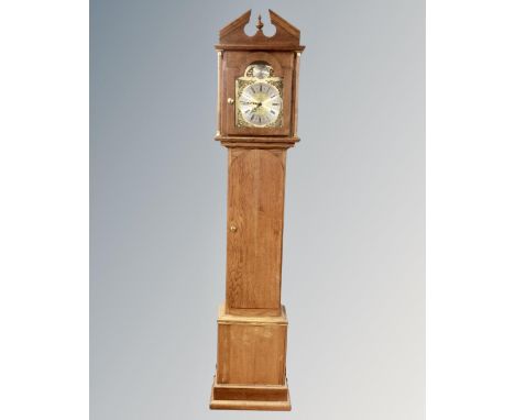 An oak Tempus Fugit longcase clock 