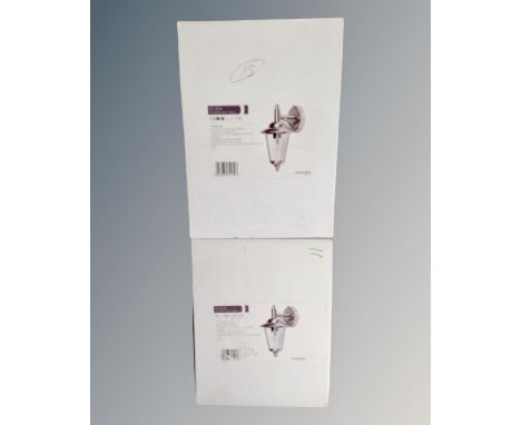A pair of Endon lighting Klien wall down lights, boxed.