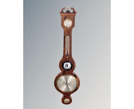A rosewood veneered banjo barometer.