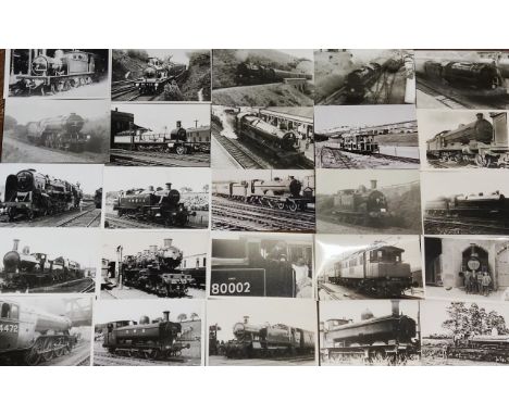 A collection of vintage photographs of locomotives, National Geographic magazines, James Bond DVDs and music CDs.