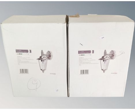 A pair of Endon lighting Klien wall down lights, boxed.