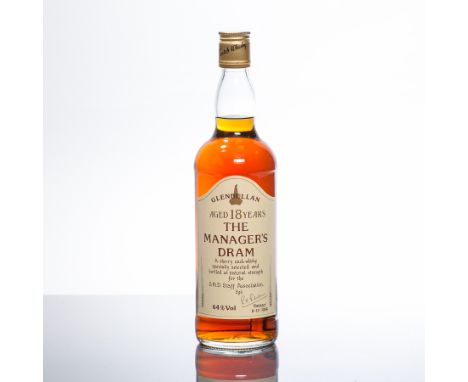 GLENDULLAN 18 YEARS OLD MANAGER'S DRAM 
Single Malt Scotch Whisky, 'a sherry cask whisky specially selected and bottled at na