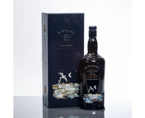 BOWMORE 25 YEARS OLD 'GULLS'
Islay Single Malt Scotch Whisky, 70cl, 43% volume, in blue presentation box. 