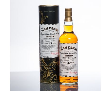 CAMBUS 1963 THE CLAN DENNY AGED 47 YEARS
Single Grain Scotch Whisky. 70cl, 49.7% volume, in tube.