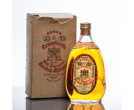 CRAWFORD'S FIVE STAR
Blended Old Liqueur Scotch Whisky. Full bottle size, no capacity or strength stated, in carton.
CRAWFORD