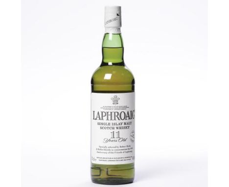 LAPHROAIG 11 YEARS OLD Single Islay Malt Scotch Whisky. Specially selected by Robert Hicks and Robin Shields to commemorate t