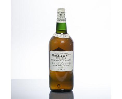 BLACK & WHITE
'Special Blend of Buchanan's Choice Old Scotch Whisky.' Greater than 26 2/3 fl ozs bottle with clasp seal, 70° 