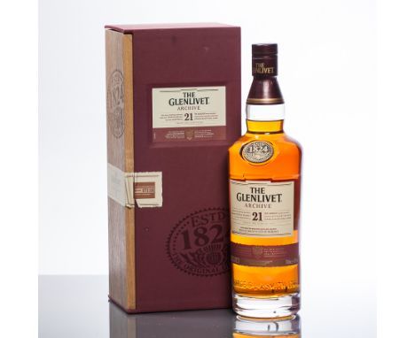 THE GLENLIVET ARCHIVE 21 YEARS OLD
Single Malt Scotch Whisky, Batch No. 0711H. 700ml, 43% volume, in wooden presentation box.