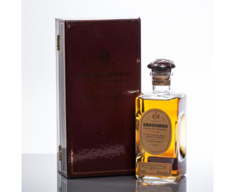 KNOCKANDO 1965 EXTRA OLD RESERVE 21 YEARS OLD
Single Malt Scotch Whisky, bottled 1990. Distilled & bottled in Scotland by Jus
