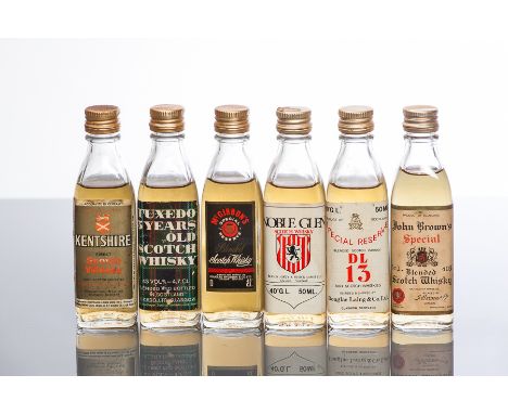 12 ASSORTED SQUARE BOTTLED BLENDED SCOTCH WHISKY  MINIATURES
To Include: DL13, Glen Guard, two John Brown's, Johnnie Walker, 