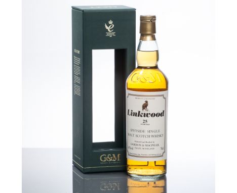 LINKWOOD 25 YEARS OLD
Speyside Single Malt Scotch Whisky, matured and bottled by Gordon & Macphail. 70cl, 43% volume, in cart