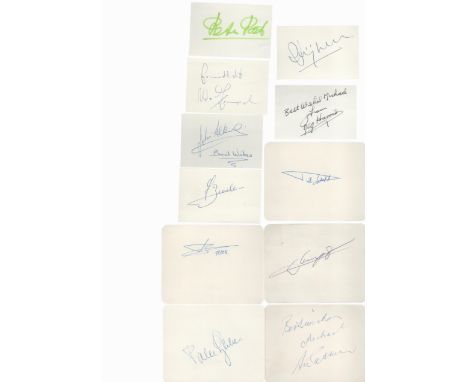 Cycling - Eleven vintage signed cards, 4.5x3.5 inches and smaller, some dedicated with one posted. They are Reg Harris, Syd P