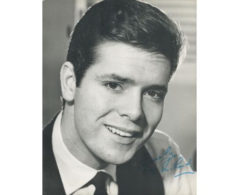 Cliff Richard signed vintage 10x8 inch black and white photo. Good condition. All autographs come with a Certificate of Authe