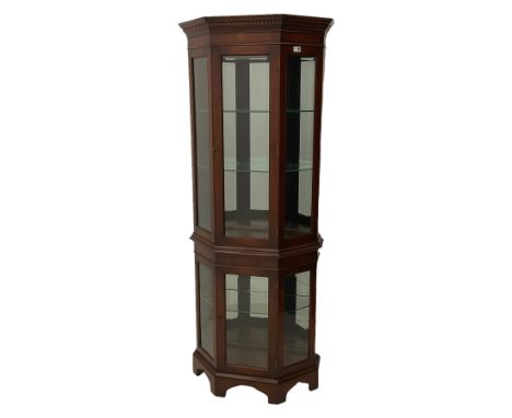 Wade - mahogany shaped front display cabinet, touch hinge interior lightDimensions: Height:&nbsp;188cm&nbsp; Length/Width:&nb