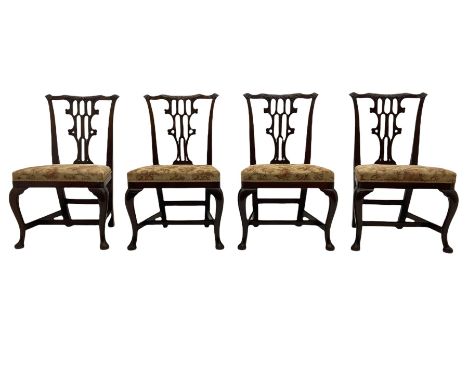 Set of four early 20th century Chippendale style mahogany dining chairsDimensions: Length/Width:&nbsp;56cm&nbsp;