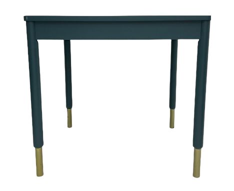 MADE.com - "Alina" compact dining table in teal and brassDimensions: Height:&nbsp;75cm&nbsp; Length/Width:&nbsp;82cm&nbsp; De