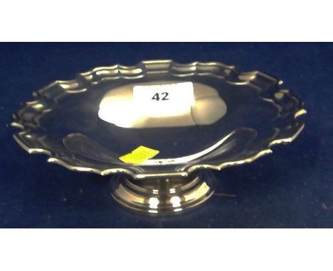 A small silver tazza, by R. Carr, Sheffield, 1996, of shaped circular form.