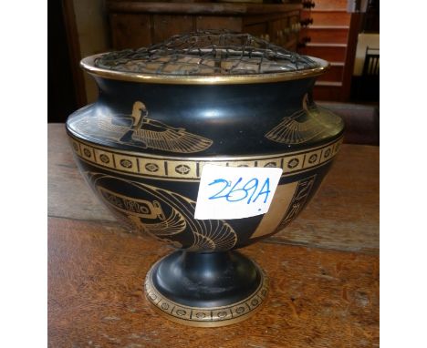 Carltonware china flower urn with Egyptian revival decoration