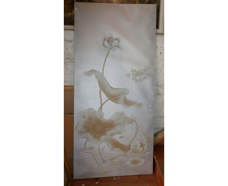 Large painted silk panel