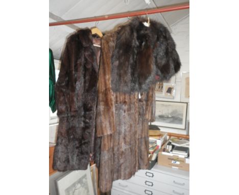 Vintage clothing: Two fur coats and a fur cape by W. Allen of Dundee