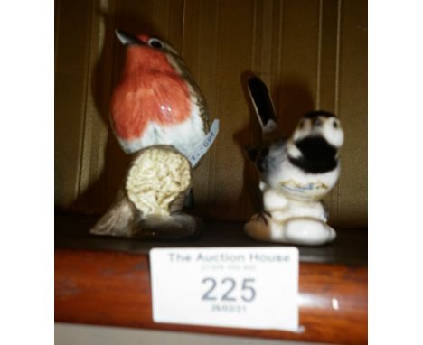 Goebel china tit and a J. Mack bone china robin (A/F)
