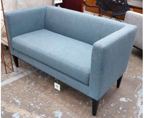 AARK SOFA, of slight proportions, blue finish, 140cm W.