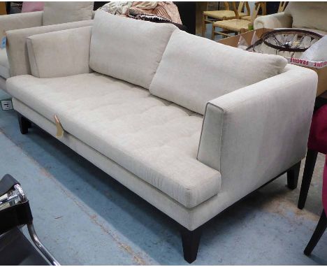 AARK SOFA, neutral chenille finish, Danish style design, 185cm W.